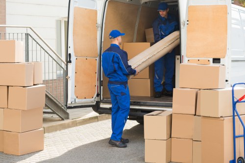 Office removals team preparing a Barking business move