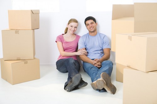 Furniture and boxes being loaded for urgent removals in Barking