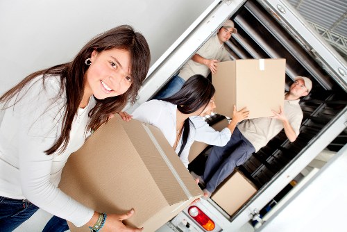 Local business equipment and office furniture prepared for a Barking move