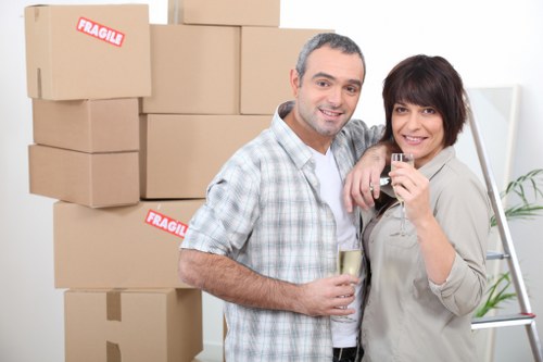 Furniture and boxes loaded into a removal truck in Barking